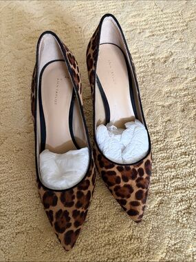 Ann Taylor Leopard-Print Pointed Pumps in Brown and Black